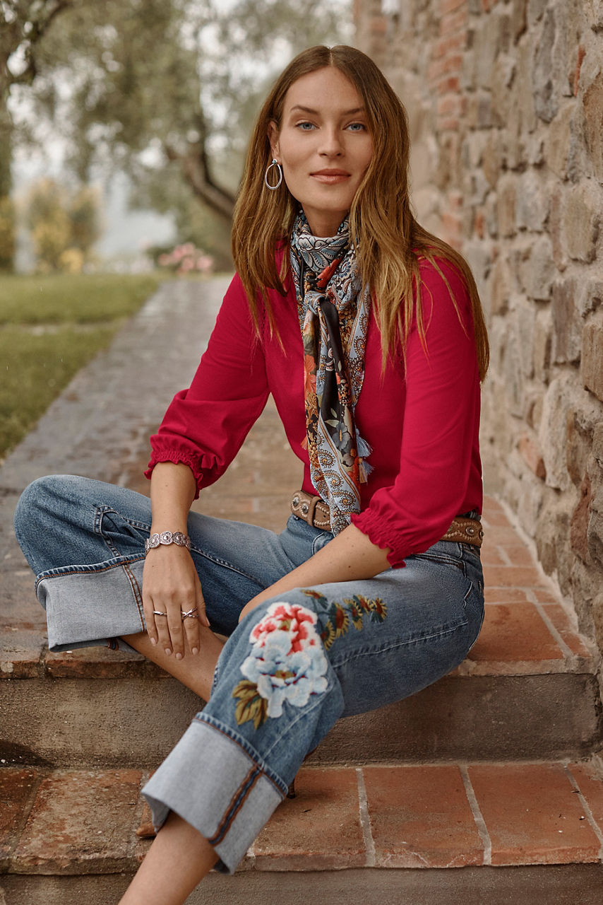 CROCHET V-NECK BLOUSE, , large image 5