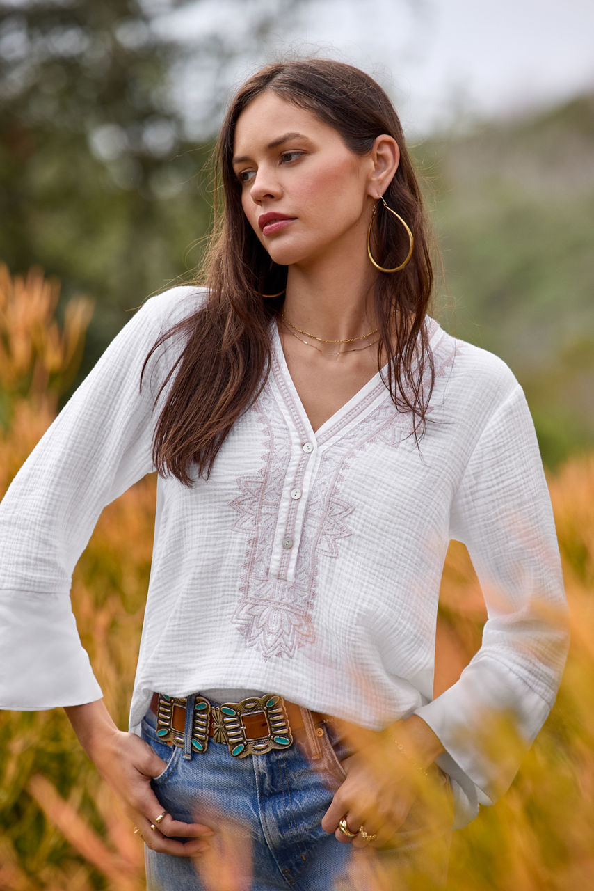 CUPRA GAUZE HENLEY TOP, , large image 6