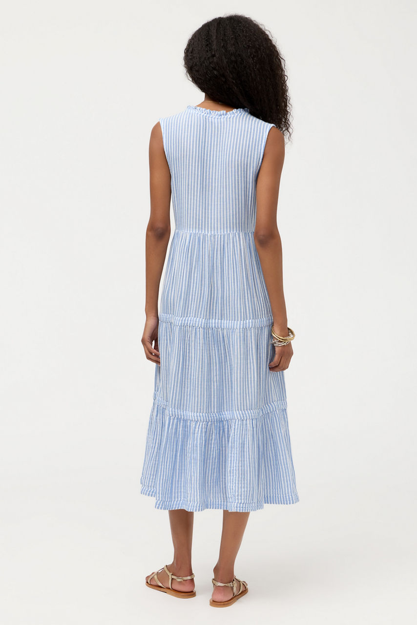 TIERED V-NECK MIDI, , large image 3