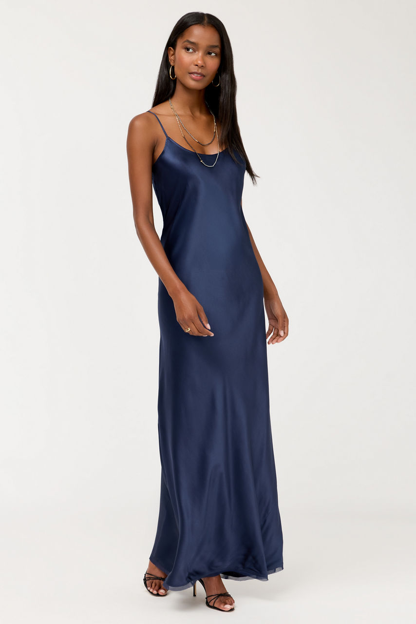 ESSENTIALS SILK SLIP DRESS, , large image 1