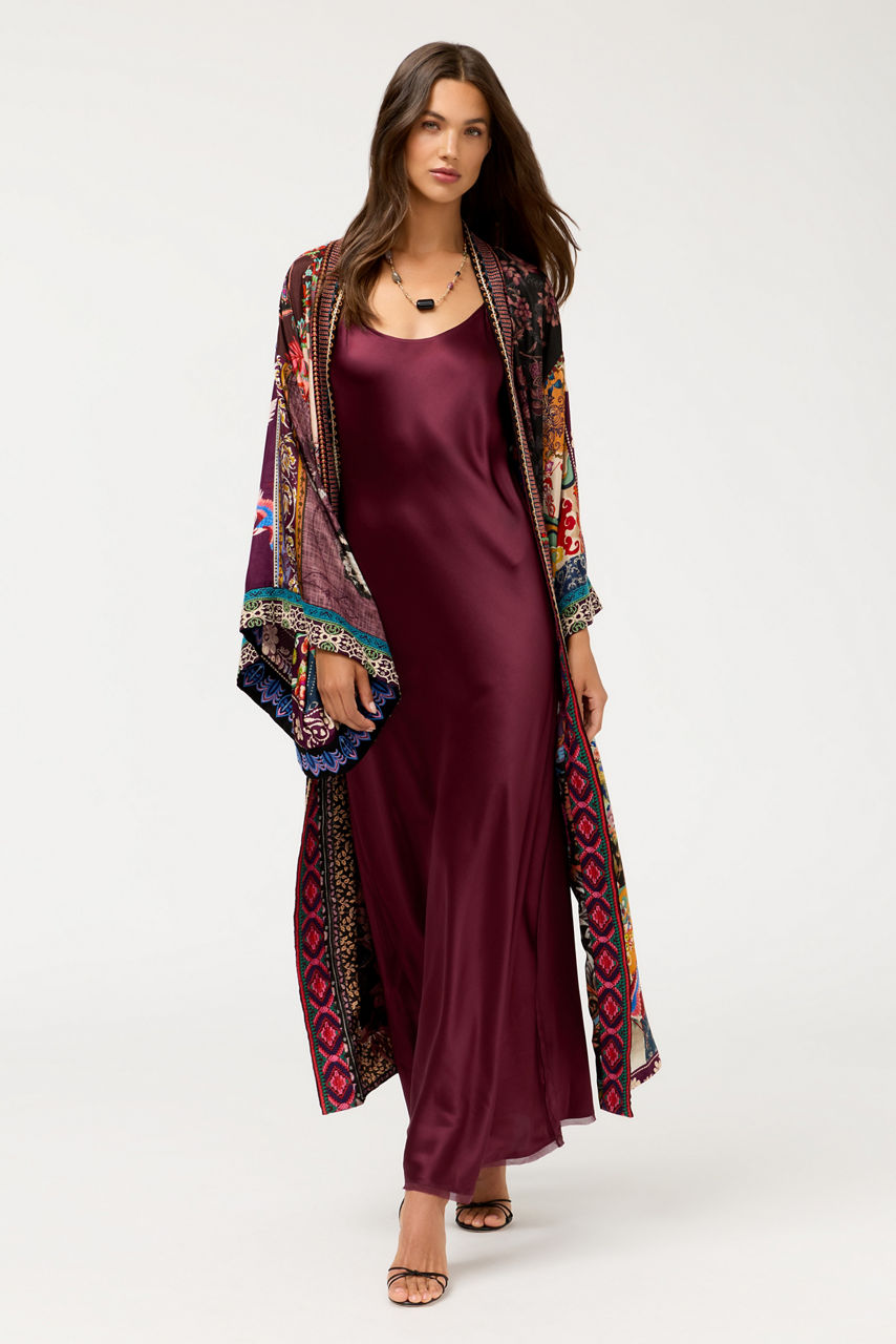 ESSENTIALS SILK SLIP DRESS, , large image 1