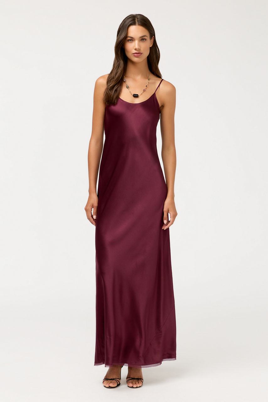 ESSENTIALS SILK SLIP DRESS, , large image 4
