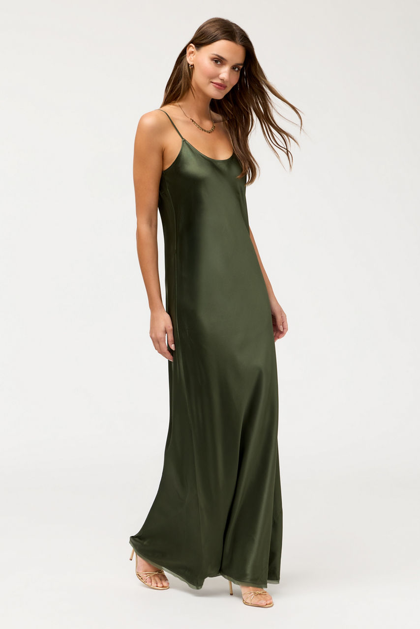 ESSENTIALS SILK SLIP DRESS, , large image 1