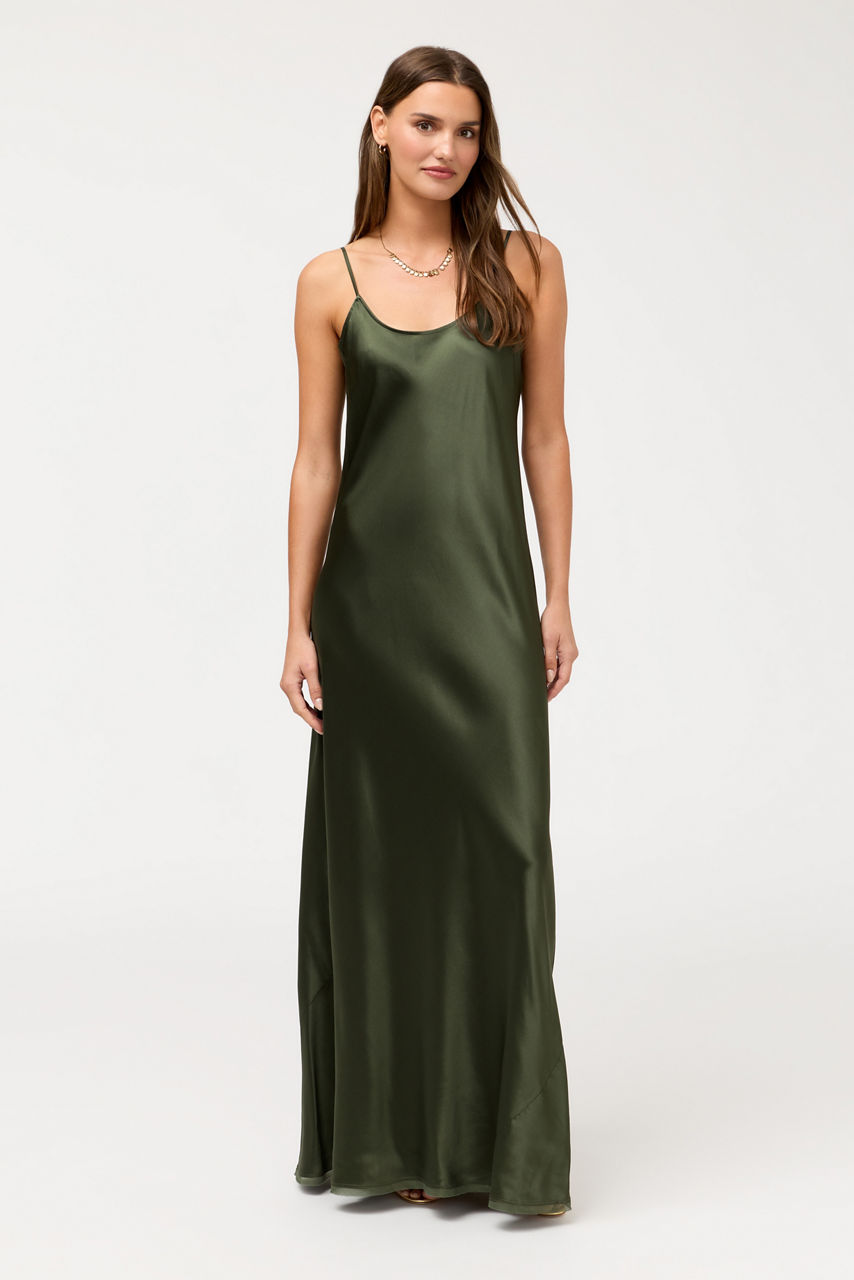 ESSENTIALS SILK SLIP DRESS, , large image 2