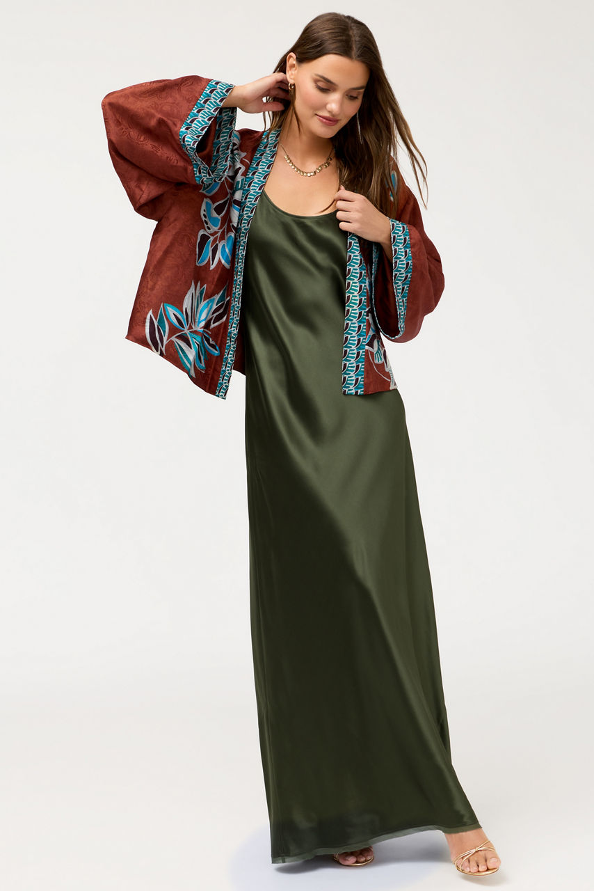 ESSENTIALS SILK SLIP DRESS, , large image 4