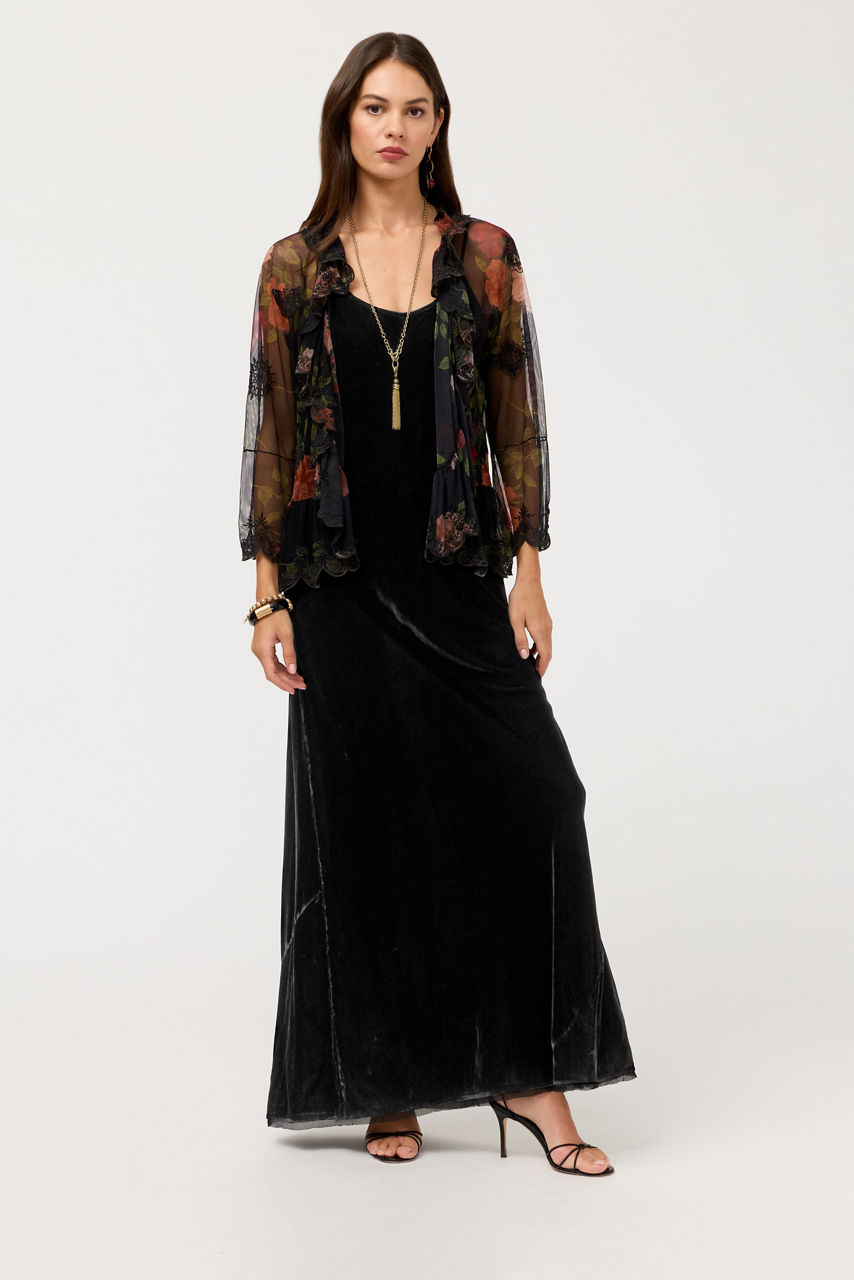 VELVET SLIP DRESS, , large image 3