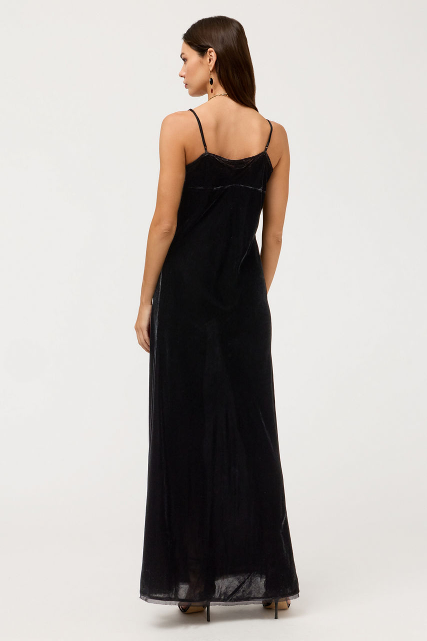 VELVET SLIP DRESS, , large image 4