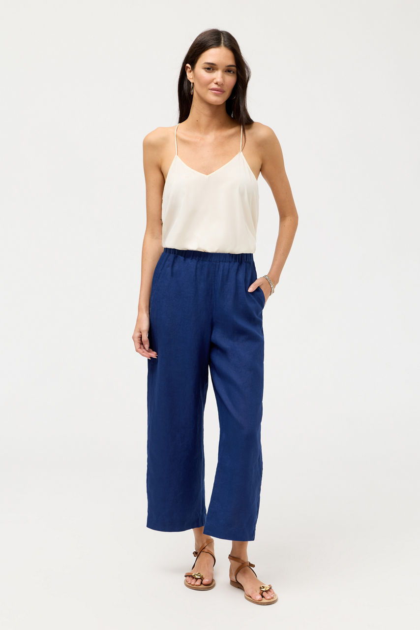 CROPPED LINEN PANT, , large image 1