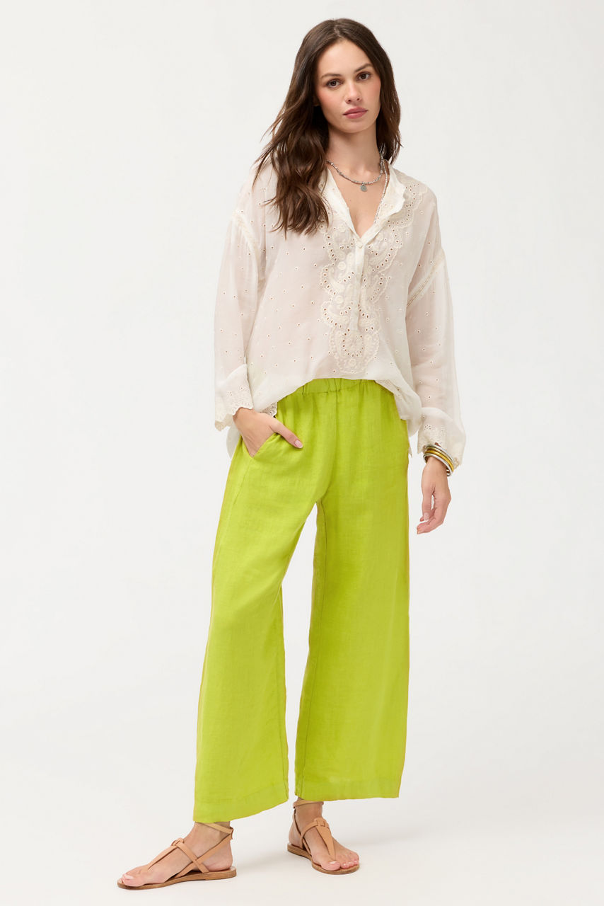 CROPPED LINEN PANT, , large image 1