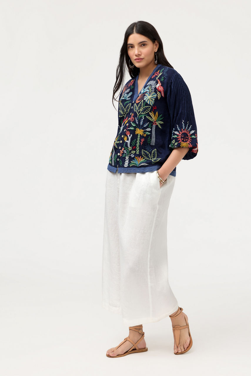CROPPED LINEN PANT, , large image 2