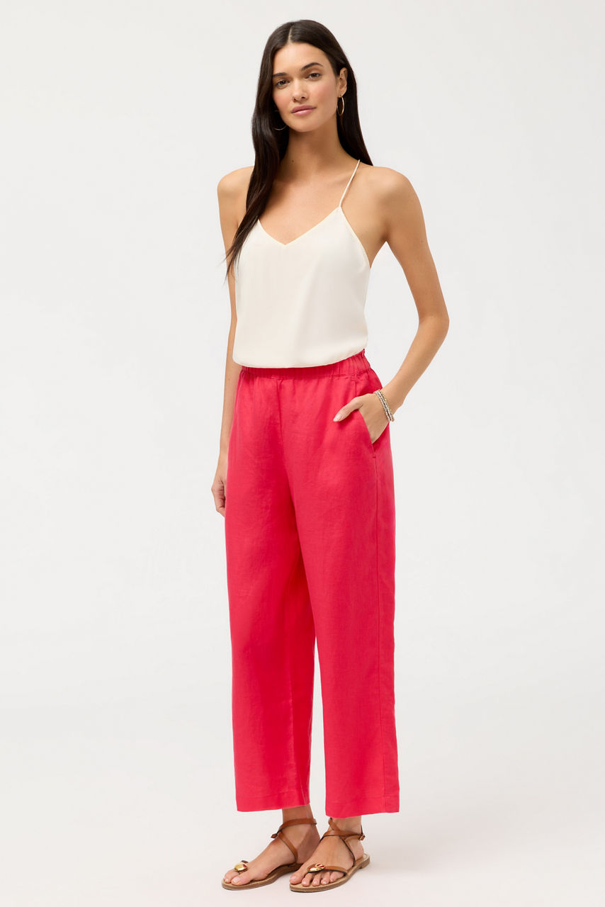 CROPPED LINEN PANT, , large image 1