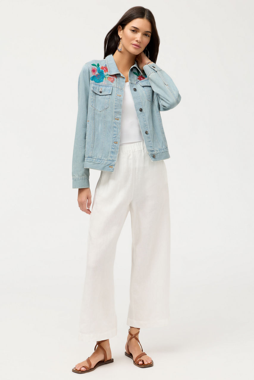 CROPPED LINEN PANT, , large image 1