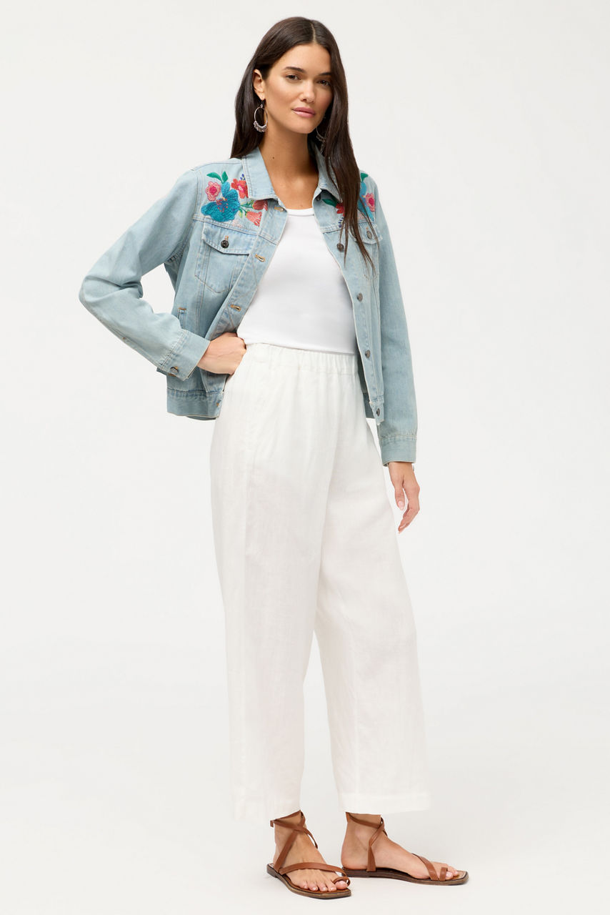 CROPPED LINEN PANT, , large image 2