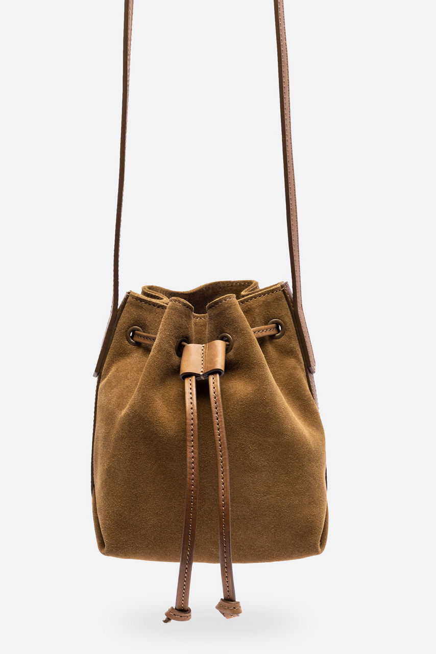 ITALIAN SUEDE CROSSBODY BUCKETBAG, , large image 1