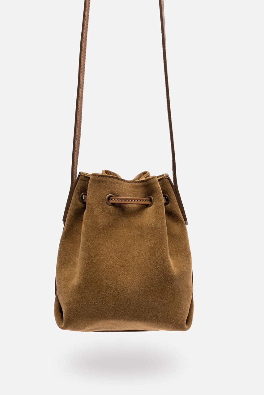 ITALIAN SUEDE CROSSBODY BUCKETBAG, , large image 3