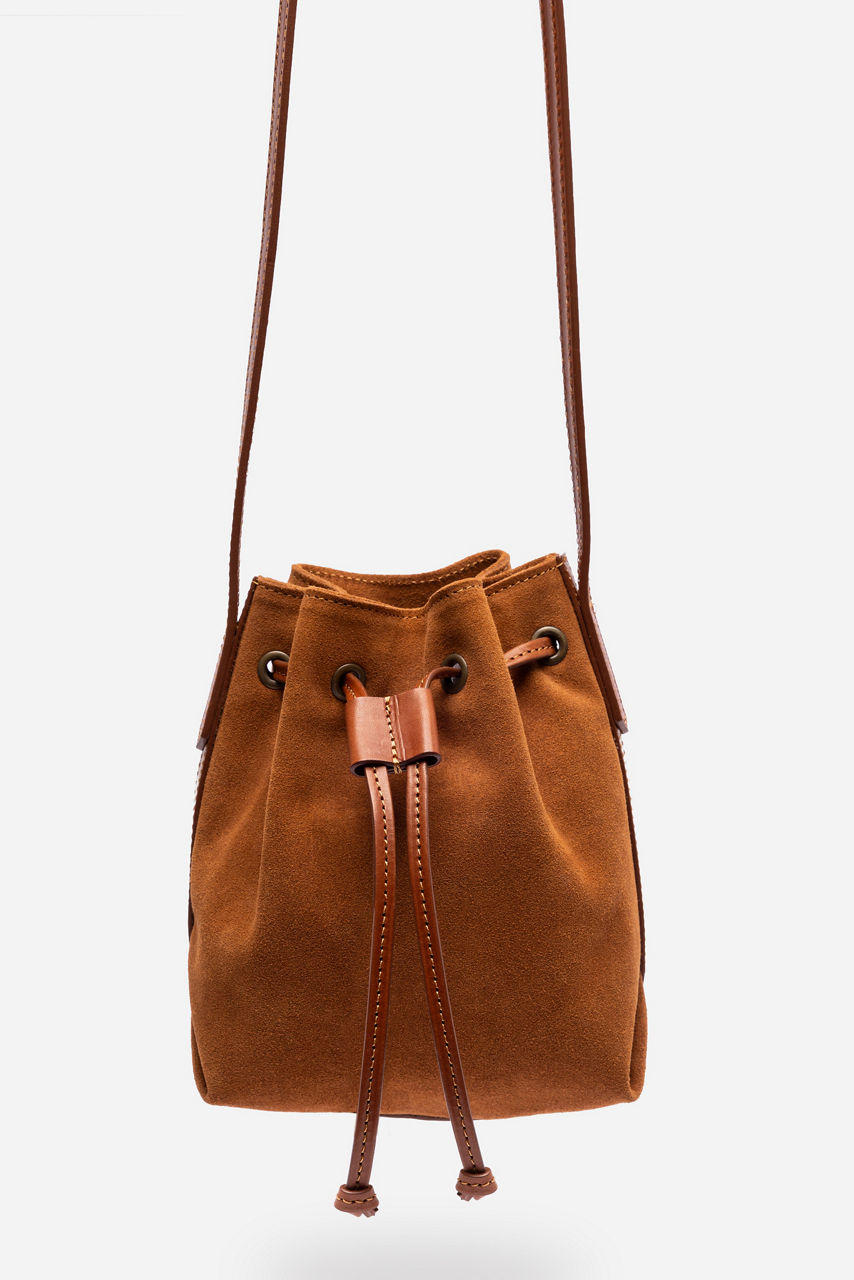 ITALIAN SUEDE CROSSBODY BUCKETBAG, , large image 1
