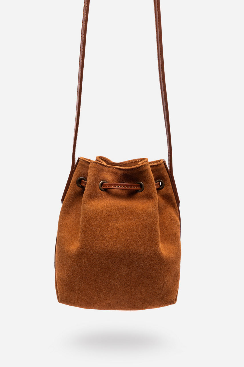 ITALIAN SUEDE CROSSBODY BUCKETBAG, , large image 3
