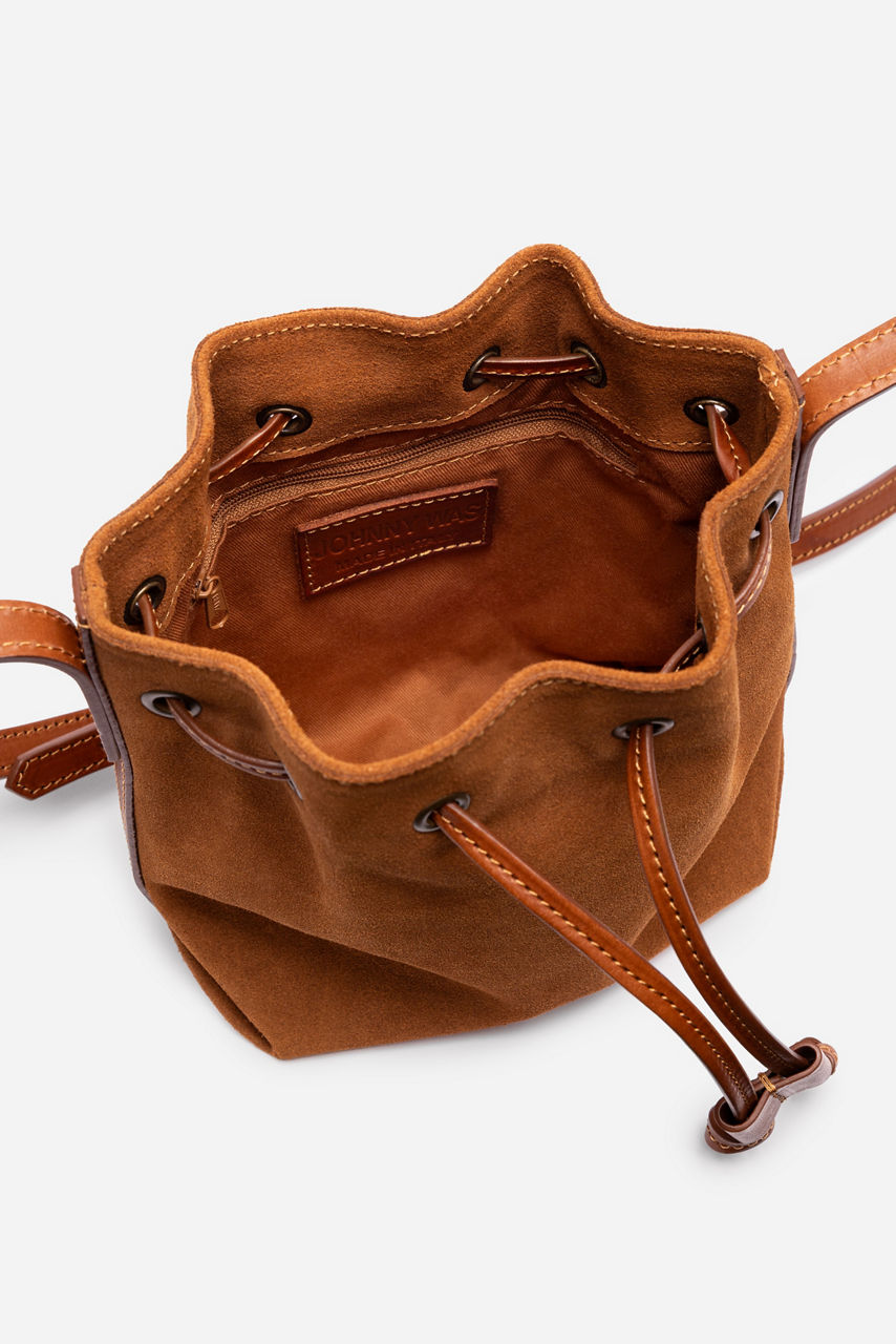 ITALIAN SUEDE CROSSBODY BUCKETBAG, , large image 5