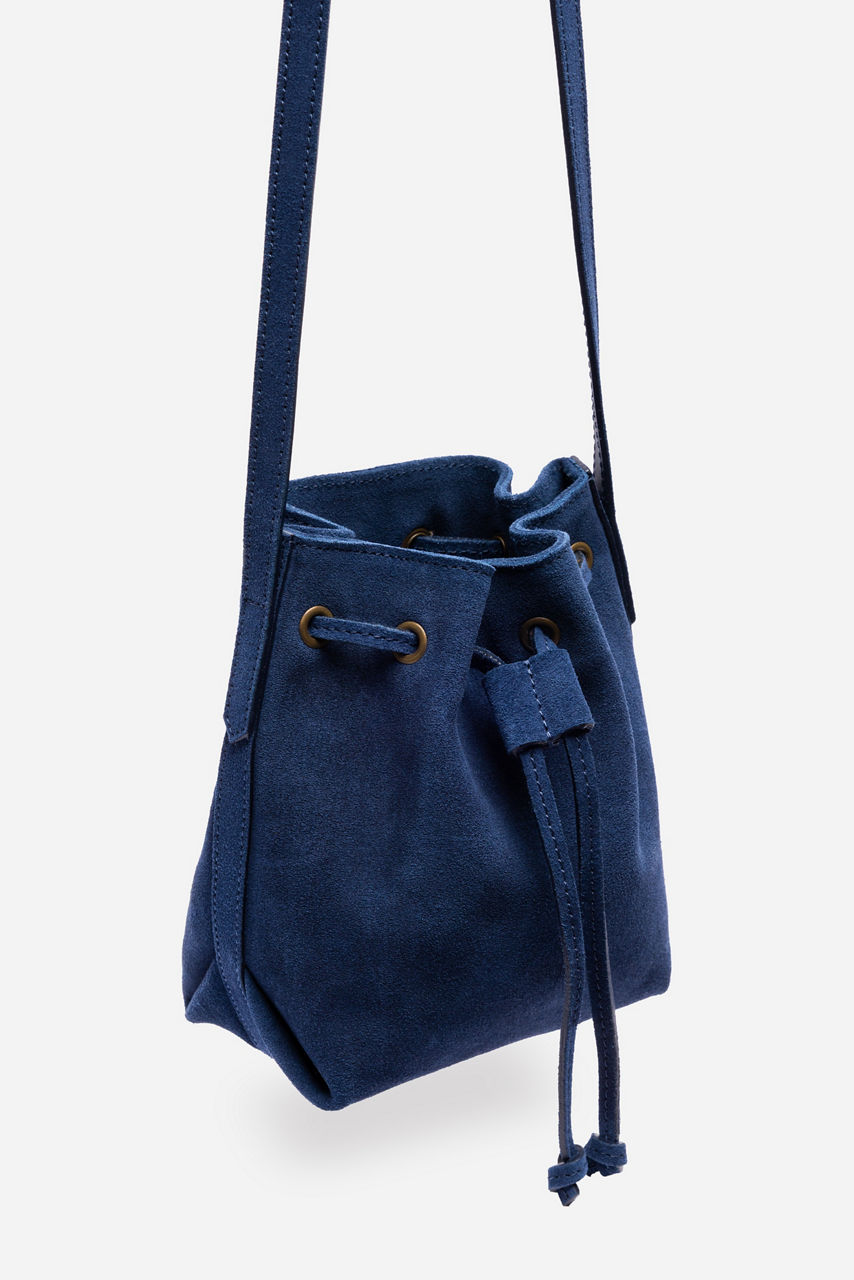 ITALIAN SUEDE CROSSBODY BUCKETBAG, , large image 2