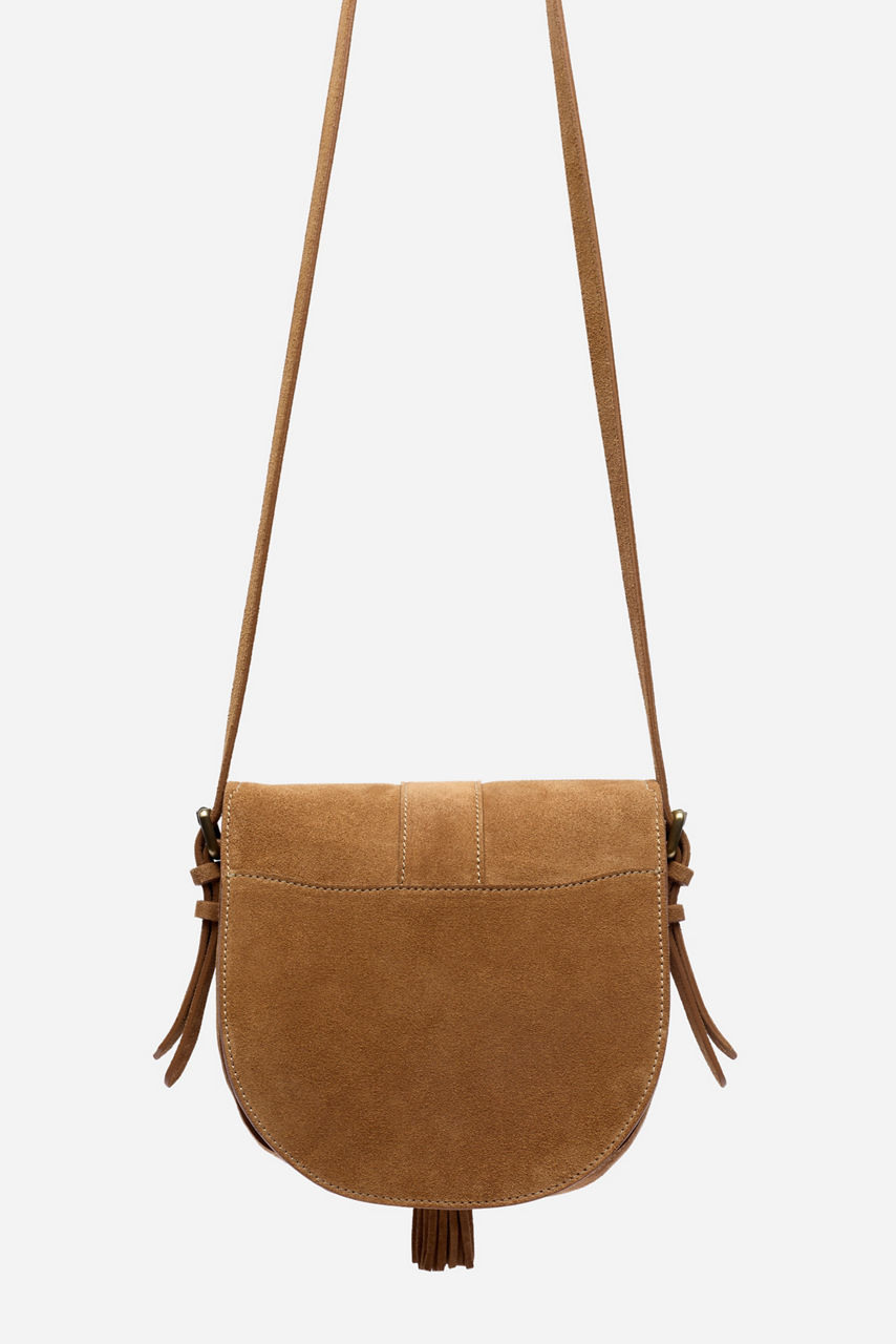 ITALIAN SUEDE BUCKLE SADDLE BAG, , large image 4