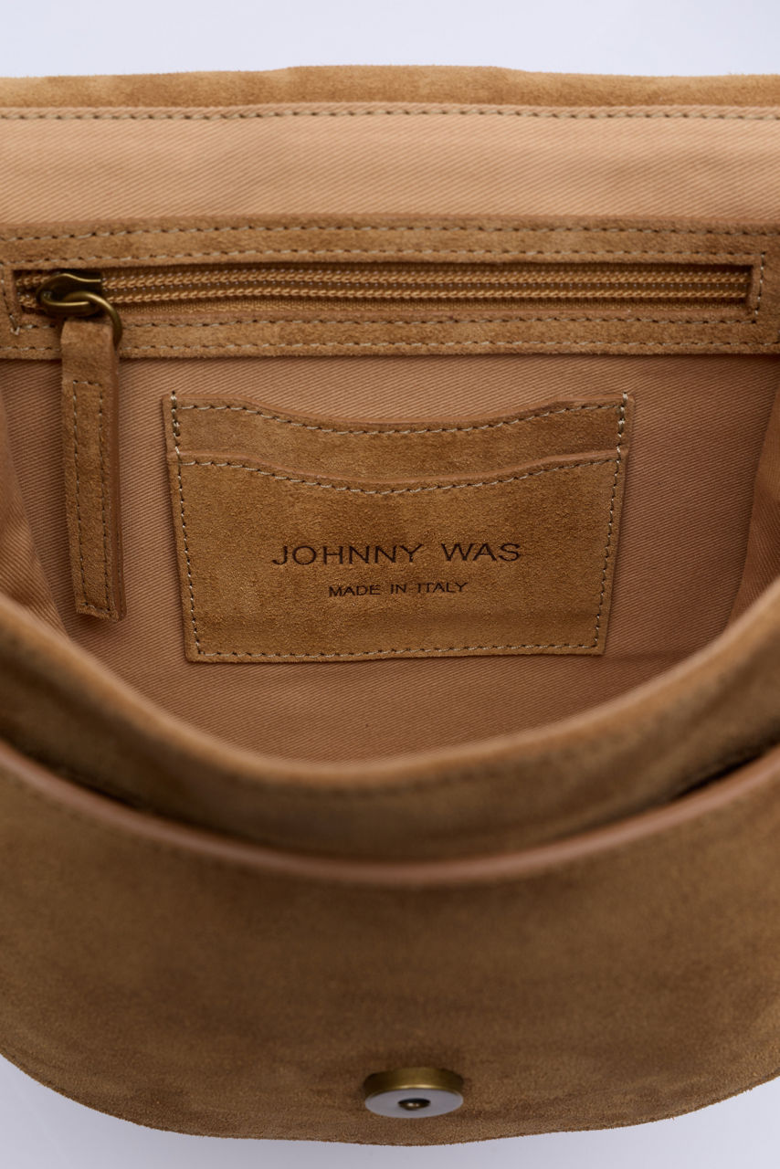 ITALIAN SUEDE BUCKLE SADDLE BAG, , large image 5