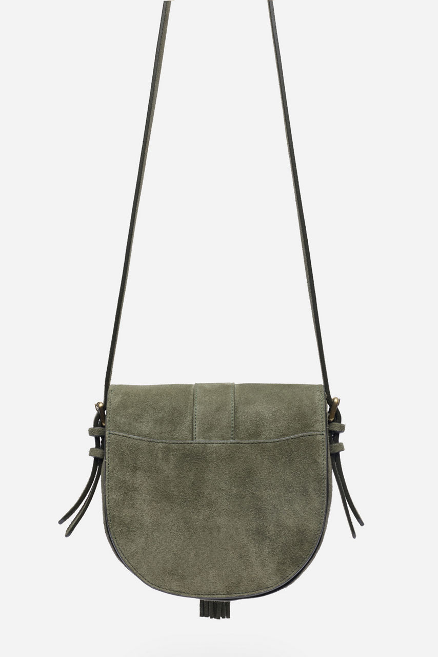 ITALIAN SUEDE BUCKLE SADDLE BAG, , large image 4