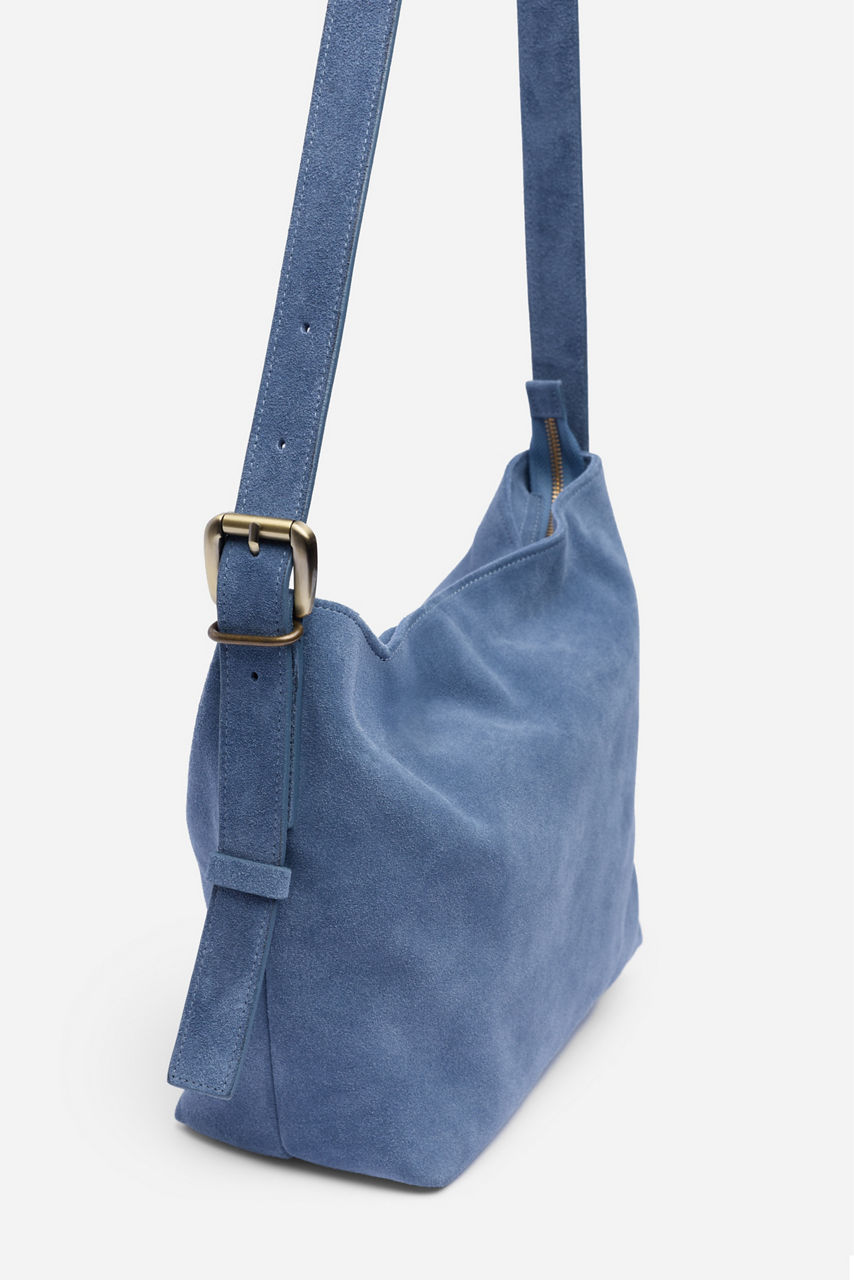 ITALIAN SUEDE CROSSBODY BUCKET BAG, , large image 2