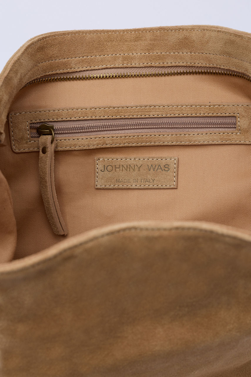 ITALIAN SUEDE CROSSBODY BUCKET BAG, , large image 3
