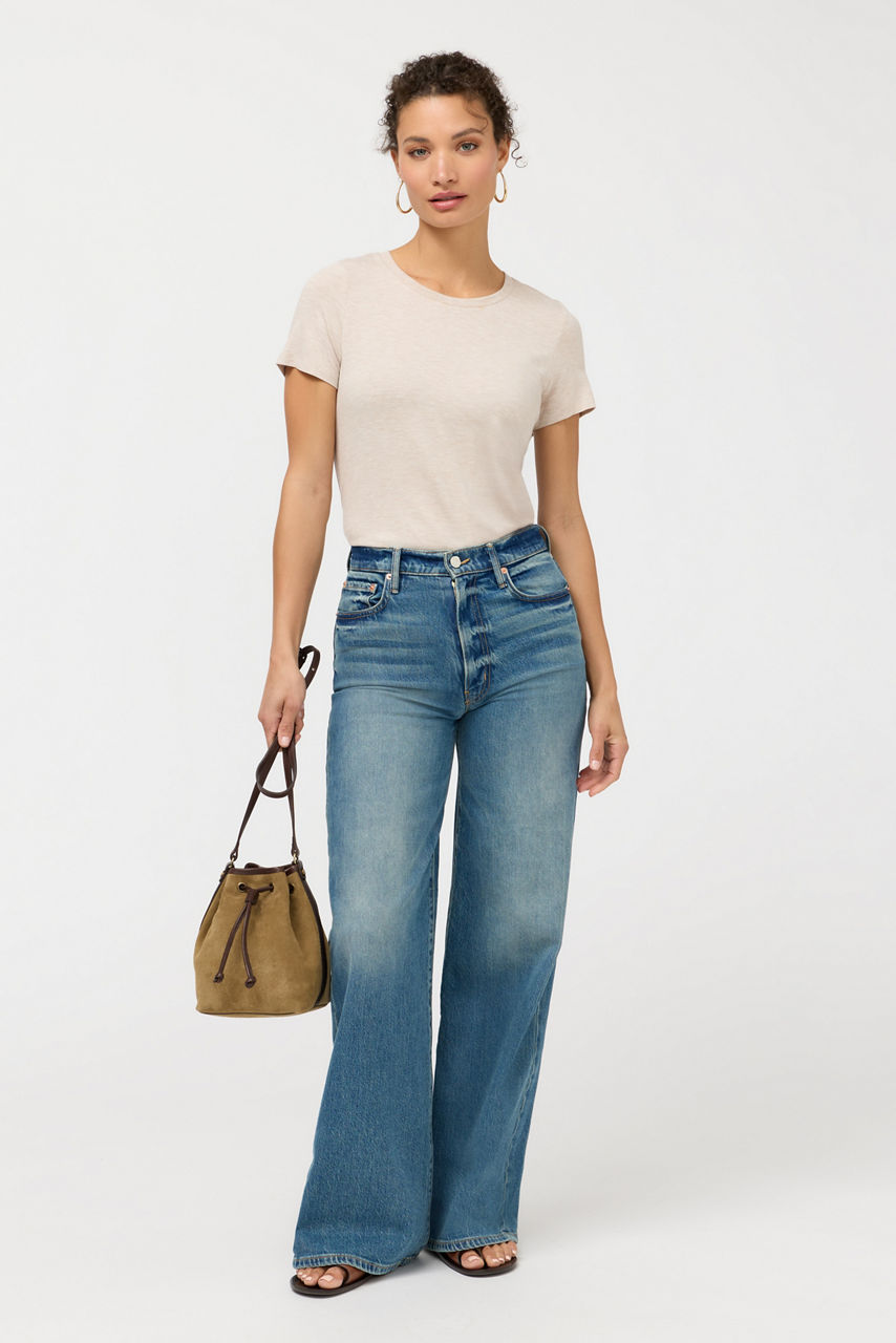 ITALIAN SUEDE CONTRAST TRIM BUCKET BAG, , large image 6