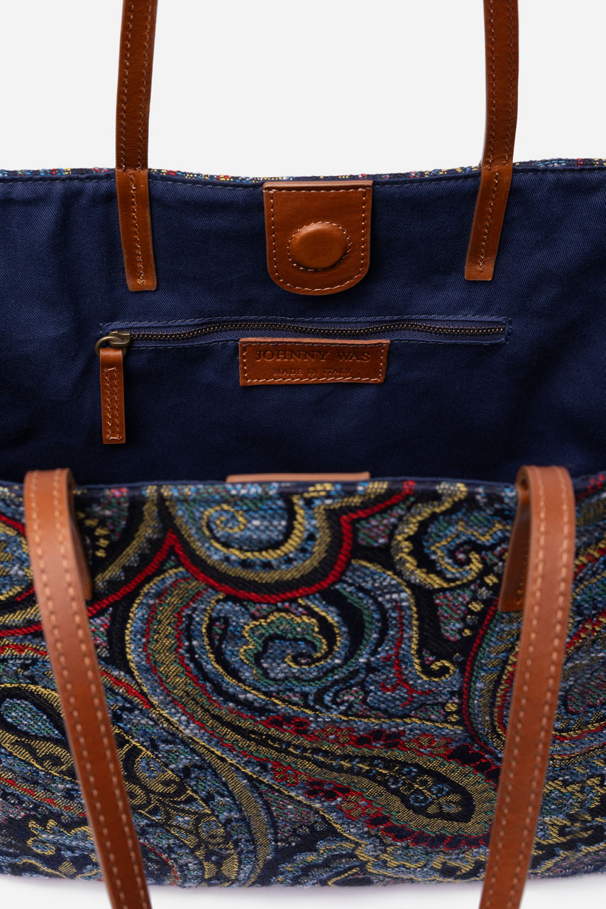PAISLEY JACQUARD SHOPPER TOTE, , large image 5
