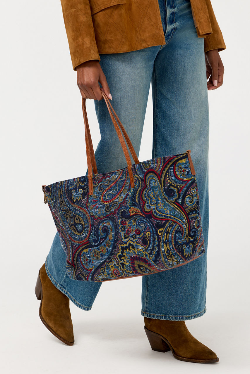 PAISLEY JACQUARD SHOPPER TOTE, , large image 7