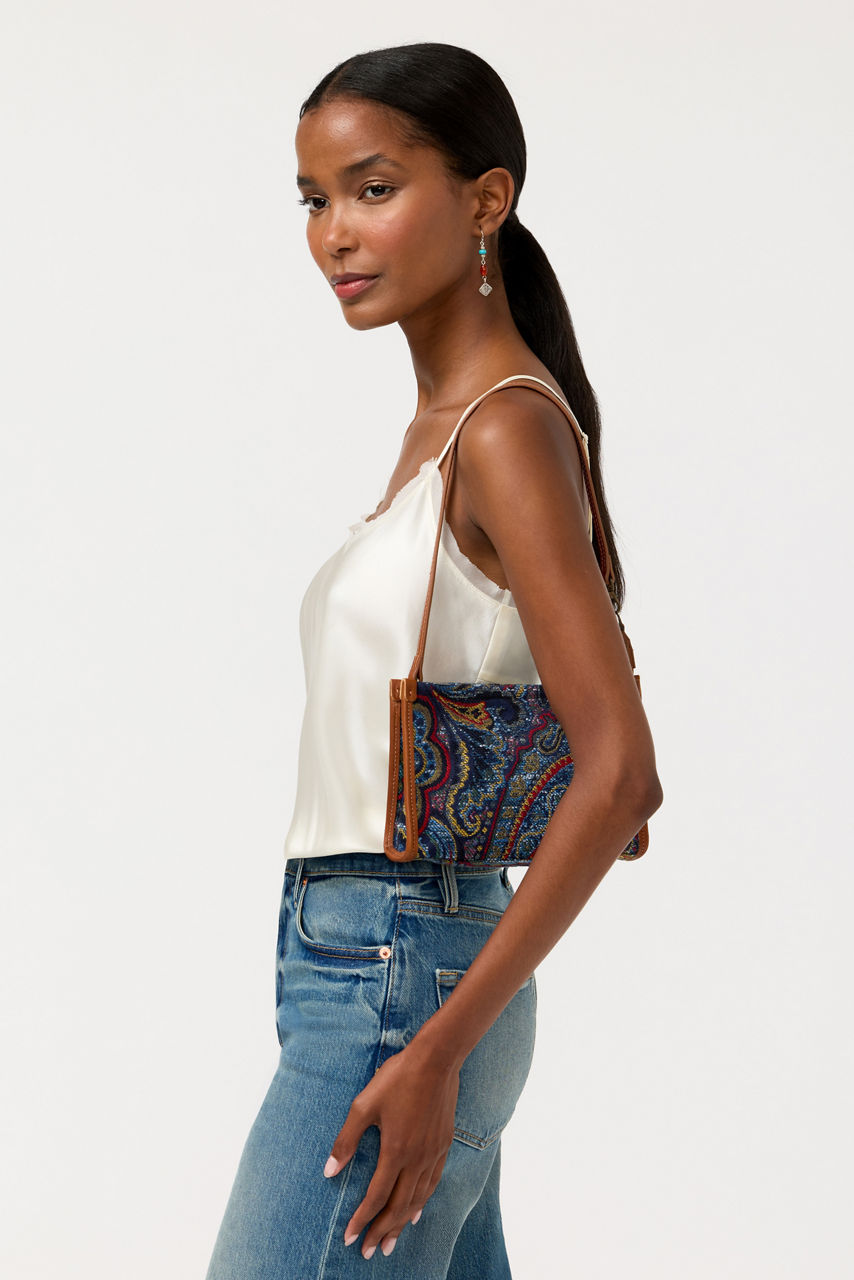 PAISLEY JACQUARD SHOULDER BAG, , large image 4