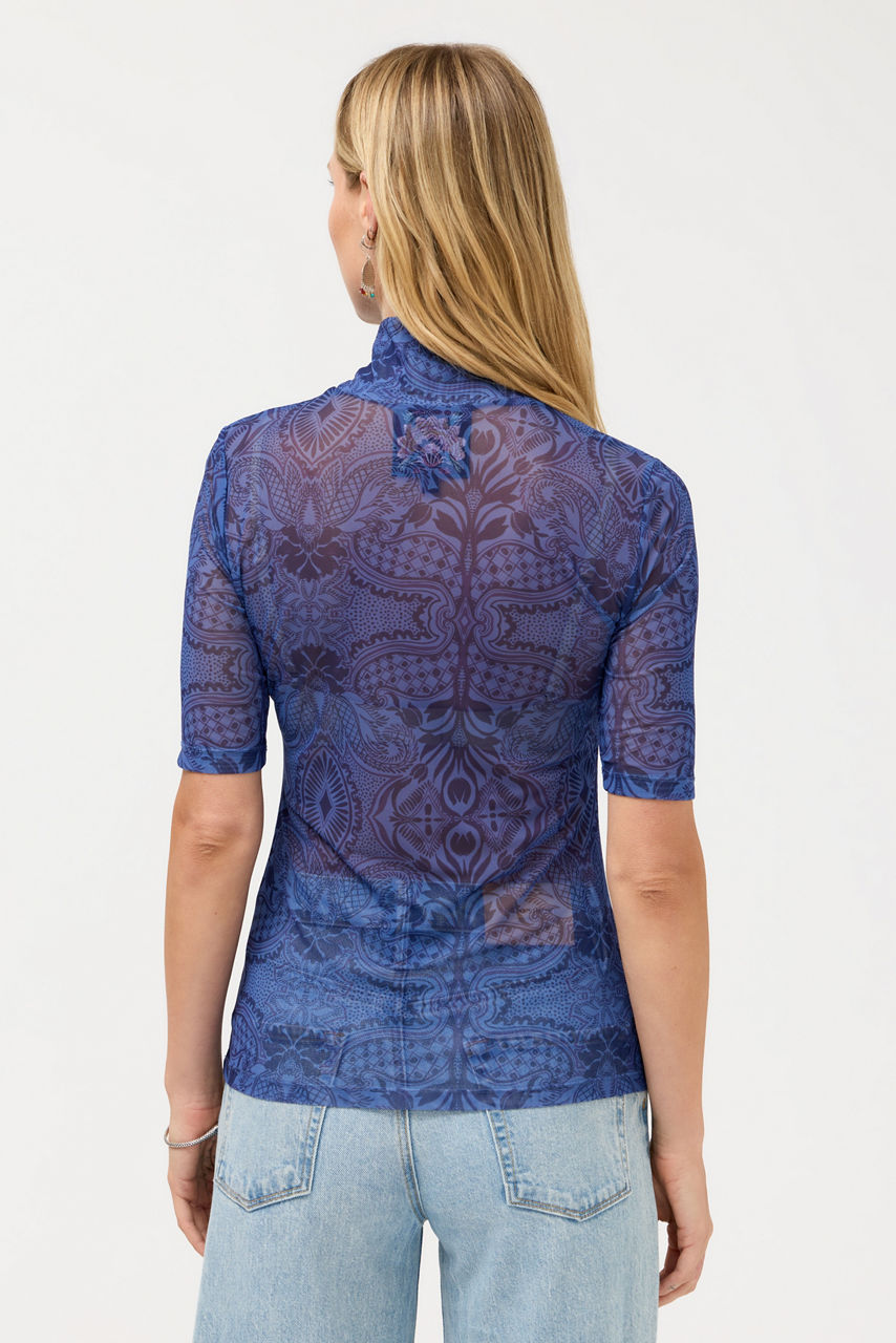 MESH ELBOW SLEEVE MOCK NECK, , large image 3