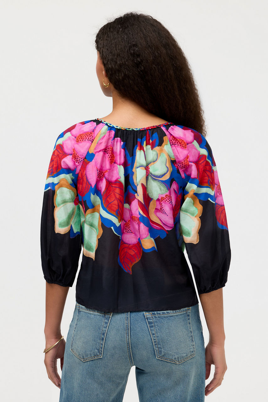 MONACO PEASANT BLOUSE, , large image 4