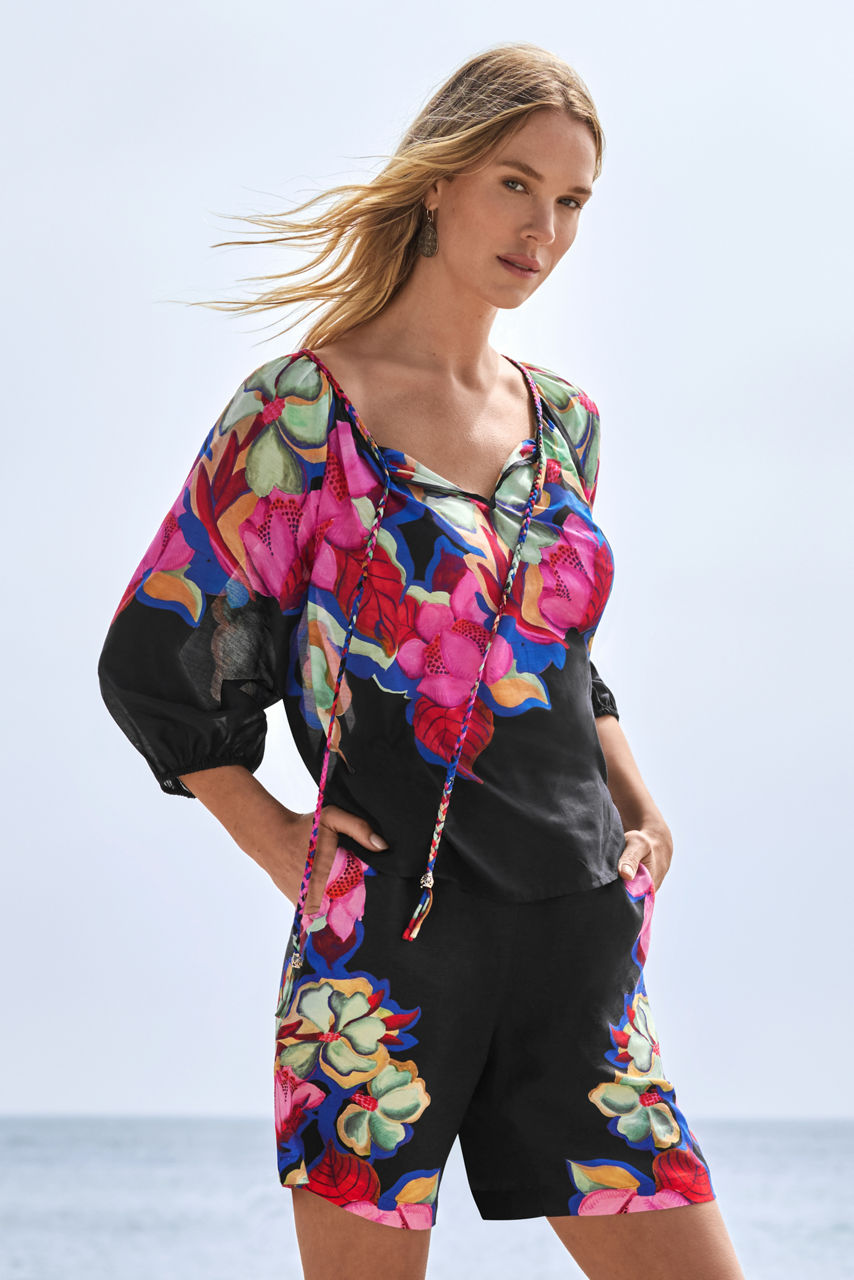 MONACO PEASANT BLOUSE, , large image 5