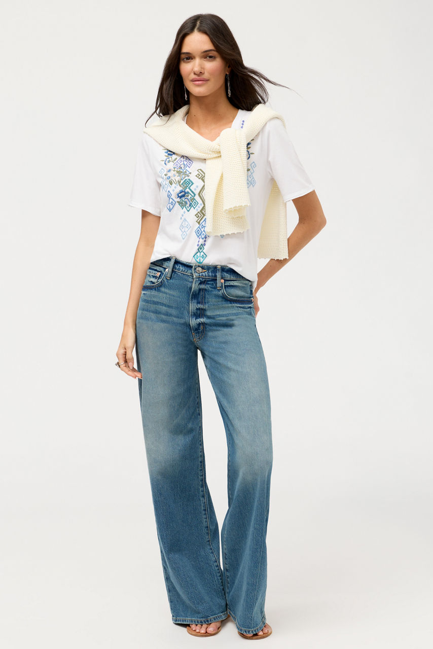 RAW HEM V-NECK TEE, , large image 3