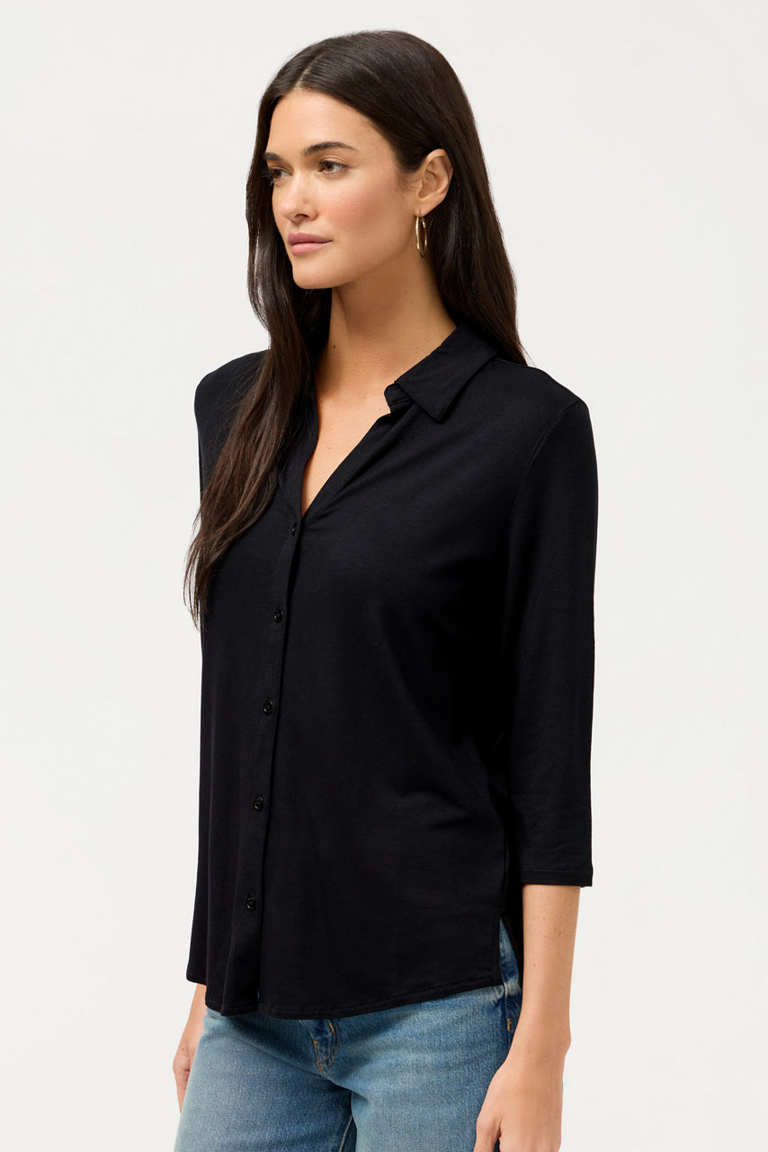 SOFT TOUCH 3/4 SLEEVE RELAXED SHIRT, , large image 2