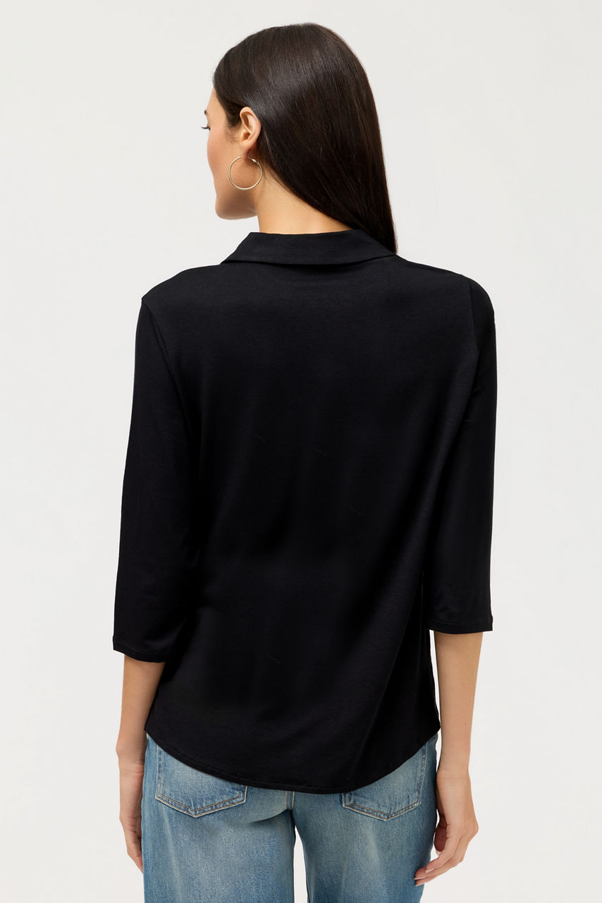 SOFT TOUCH 3/4 SLEEVE RELAXED SHIRT, , large image 3