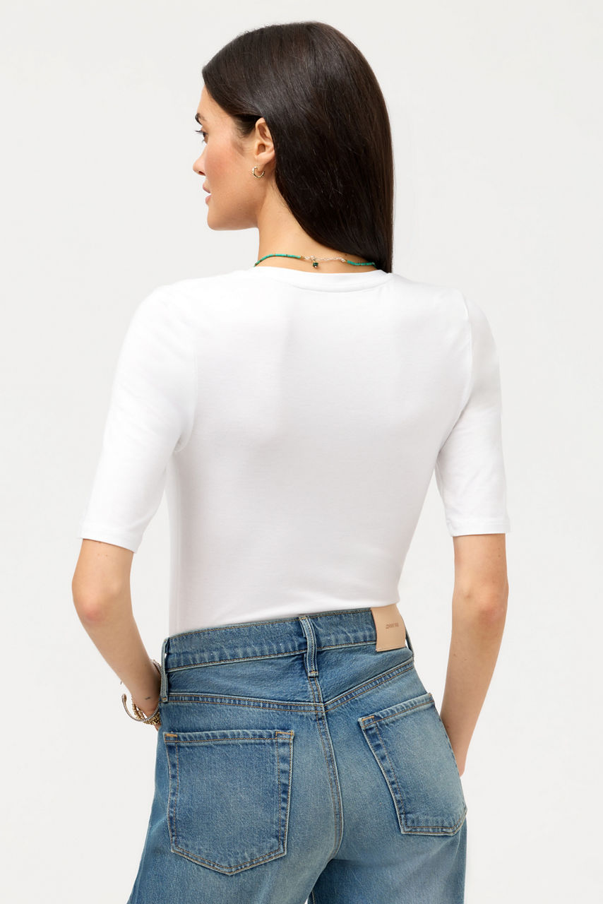 ESSENTIALS ELBOW SLEEVE SCOOP NECK, , large image 4