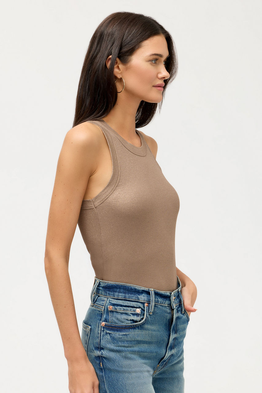 ESSENTIALS METALLIC BABY RIB CREWNECK TANK, , large image 2