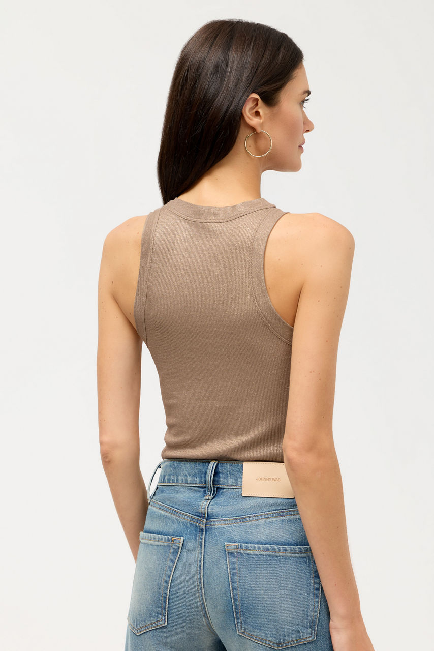 ESSENTIALS METALLIC BABY RIB CREWNECK TANK, , large image 4