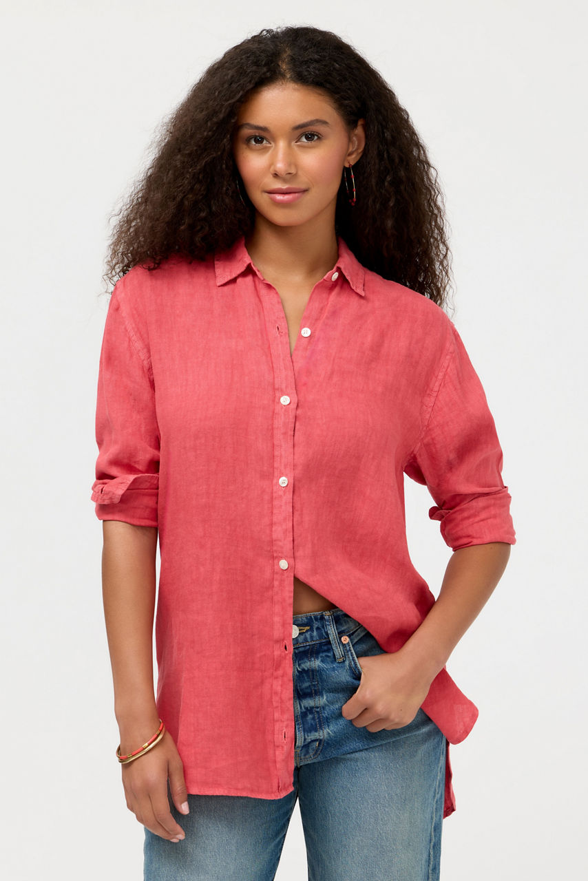 LINEN BUTTON DOWN SHIRT, , large image 1