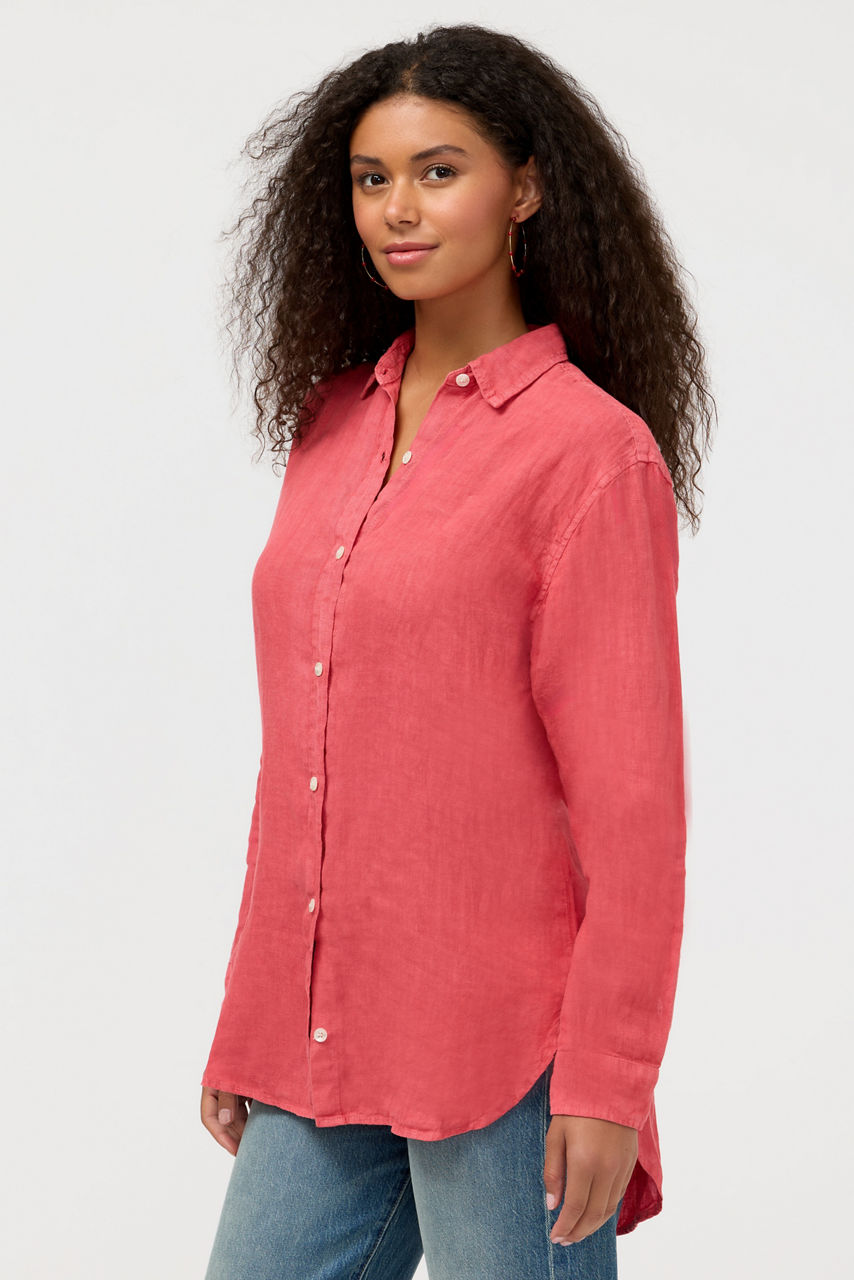 LINEN BUTTON DOWN SHIRT, , large image 3