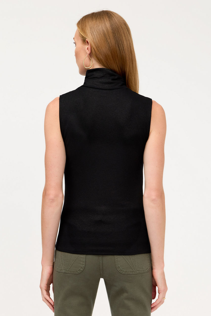 ESSENTIALS SOFT TOUCH METALLIC SLEEVELESS TURTLENECK, , large image 4