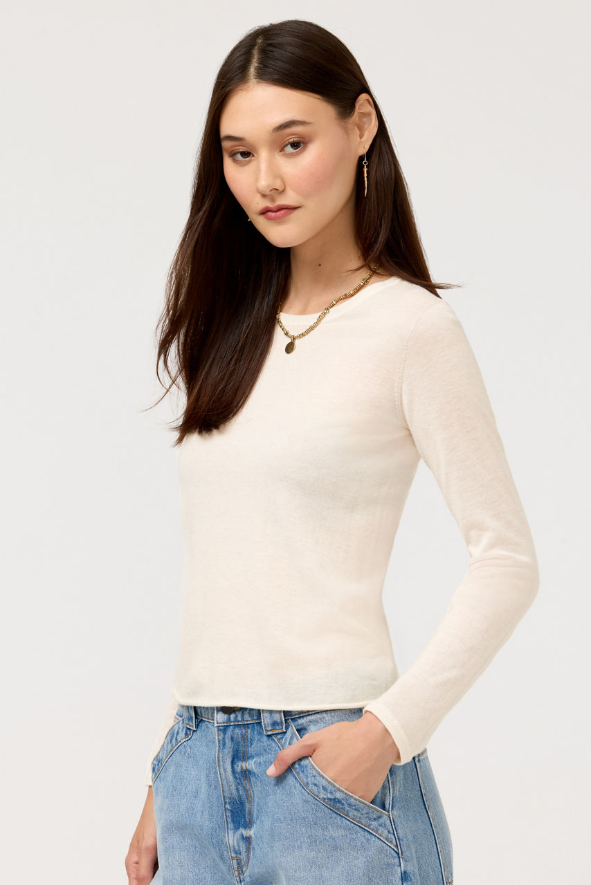 ESSENTIALS CASHMERE LONG SLEEVE CREWNECK, , large image 2
