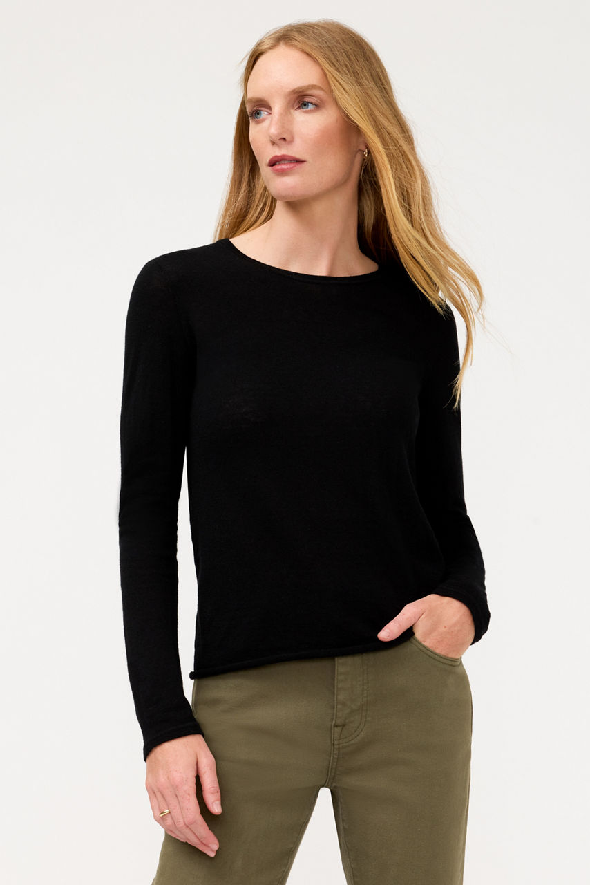 ESSENTIALS CASHMERE LONG SLEEVE CREWNECK, , large image 1