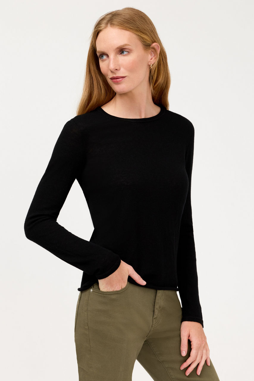 ESSENTIALS CASHMERE LONG SLEEVE CREWNECK, , large image 3