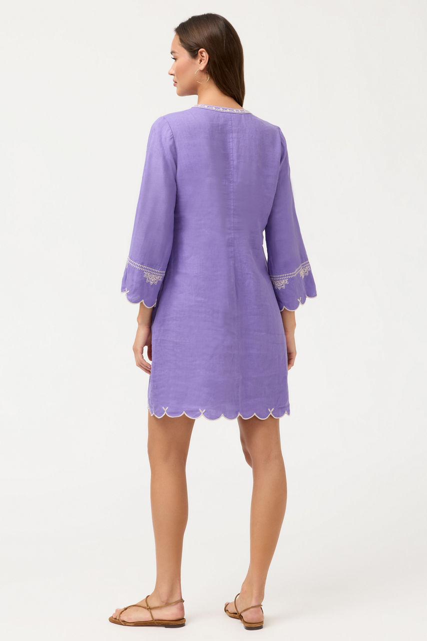 LINEN SCALLOP DRESS, , large image 4