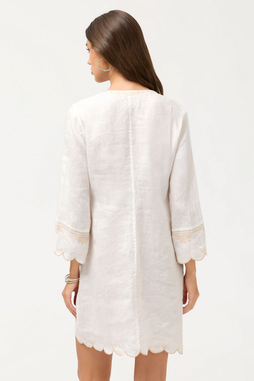 LINEN SCALLOP DRESS, , large image 3