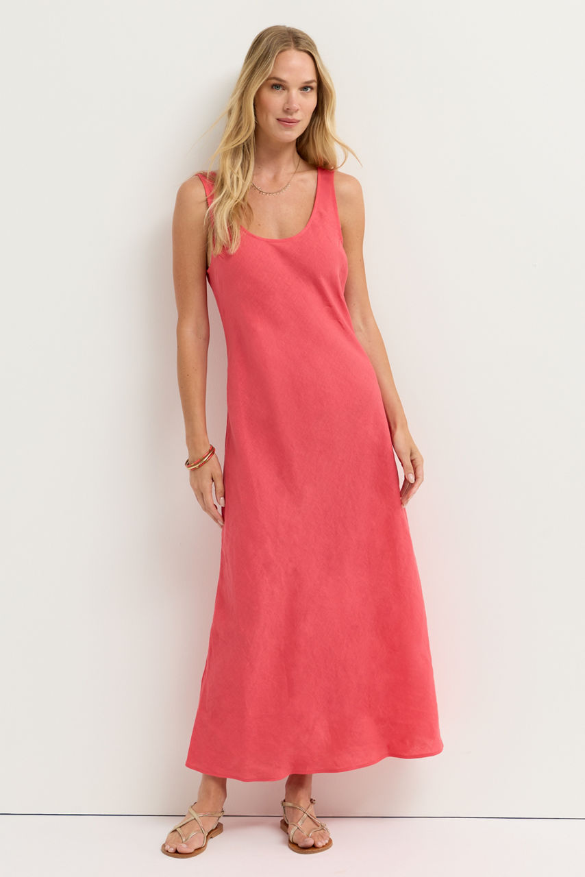 LINEN BIAS TANK DRESS, , large image 1